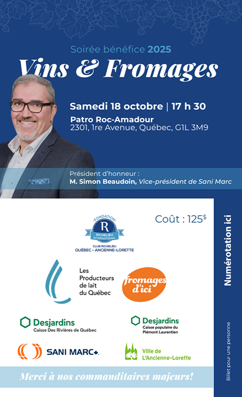 Soirée bénéfice 2025- Vins & fromages
